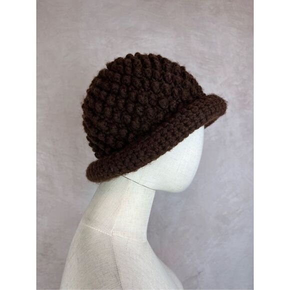 Vintage 1960s Mod Knitted Beanie Hat Toboggan - Picture 3 of 6